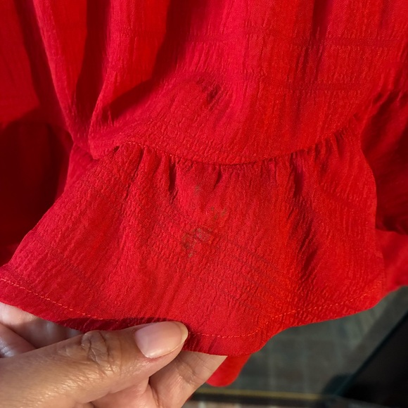 Red Ruffled Tiered Mini Skort - Picture 4 of 5